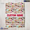 Official Disney Snack Club Food Pattern Blanket Fleece Customized Blanket