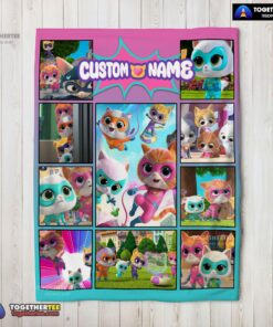 Official Disney SuperKitties Paw Power Squad Collage Blanket Fleece Customized Blanket