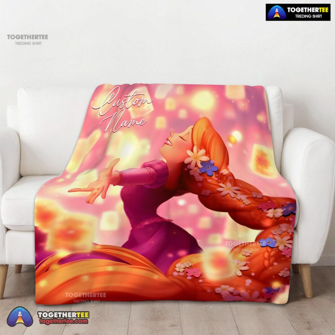 Official Disney Tangled Rapunzel Lanterns Of Light Blanket Fleece Customized Blanket-mk-01