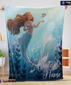 Official Disney The Little Mermaid Ariel Princess Fleece Family Princess Customized Blanket