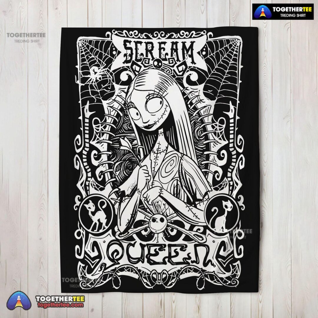 Official Disney The Nightmare Before Christmas Sally Scream Queen Blanket Fleece Customized Blanket-mk-02