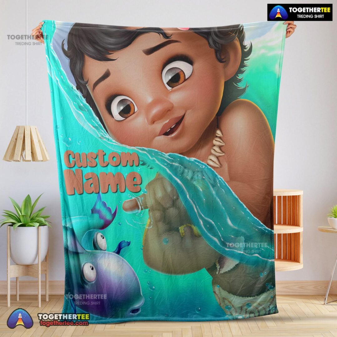 Official Disney Toddler Moana Blanket Fleece Customized Blanket