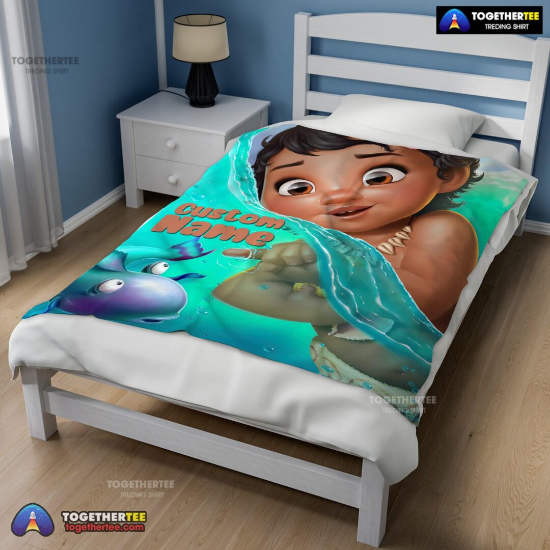 Official Disney Toddler Moana Blanket Fleece Customized Blanket