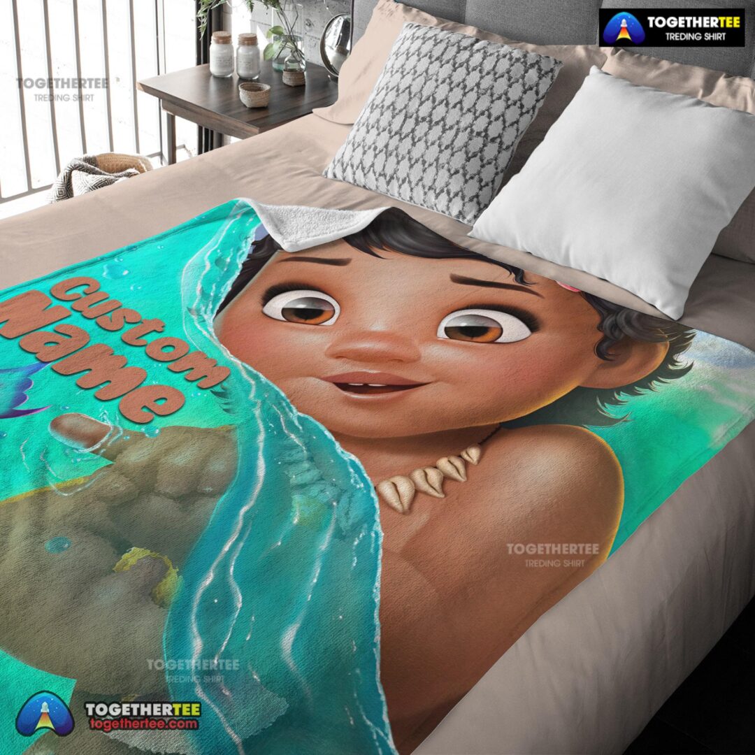 Official Disney Toddler Moana Blanket Fleece Customized Blanket