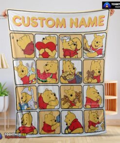 Official Disney Winnie The Pooh Cute Pooh Customize Blanket