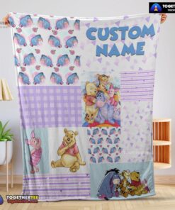Official Disney Winnie The Pooh Friends Collage Poster Blanket Fleece Customized Blanket