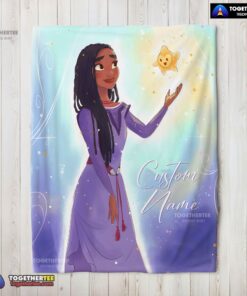 Official Disney Wish Asha Princess Star Blanket Fleece Customized Blanket