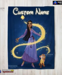 Official Disney Wish Asha Princess Star Valentino Blanket Fleece Customized Blanket