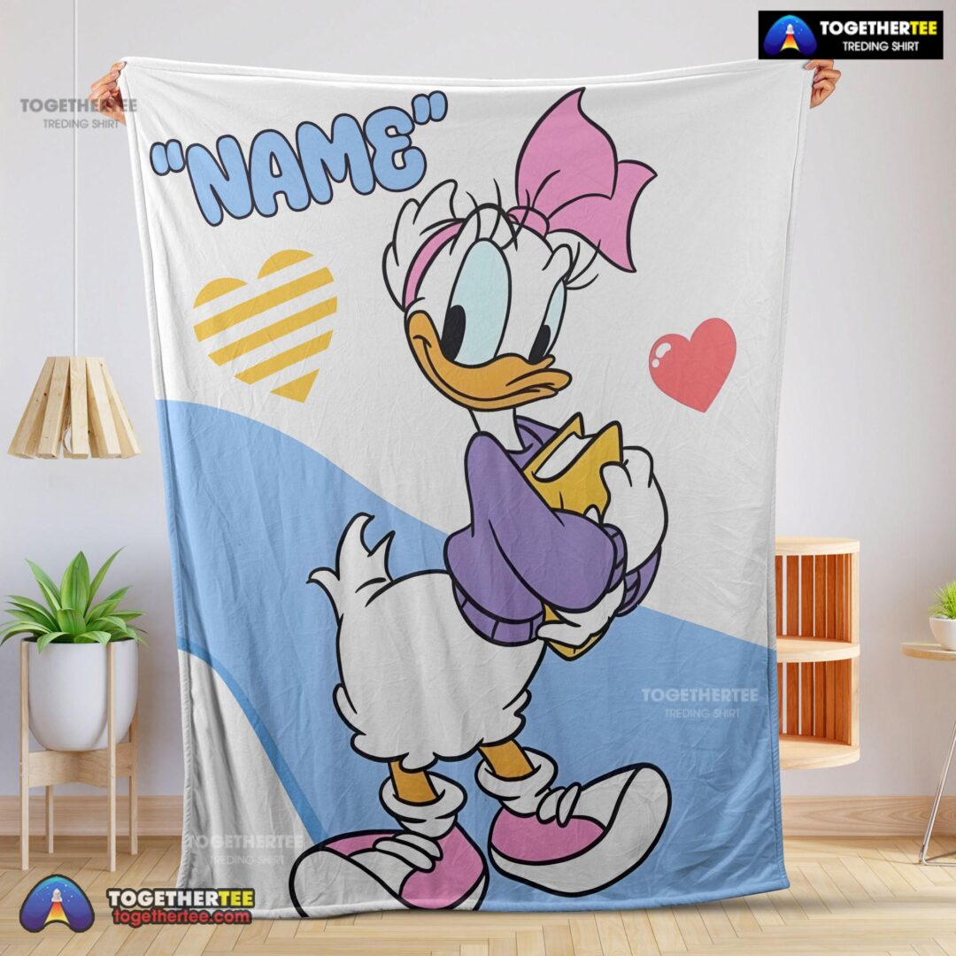 Official Donald Duck Girlfriend Daisy Blanket Fleece Customized Blanket