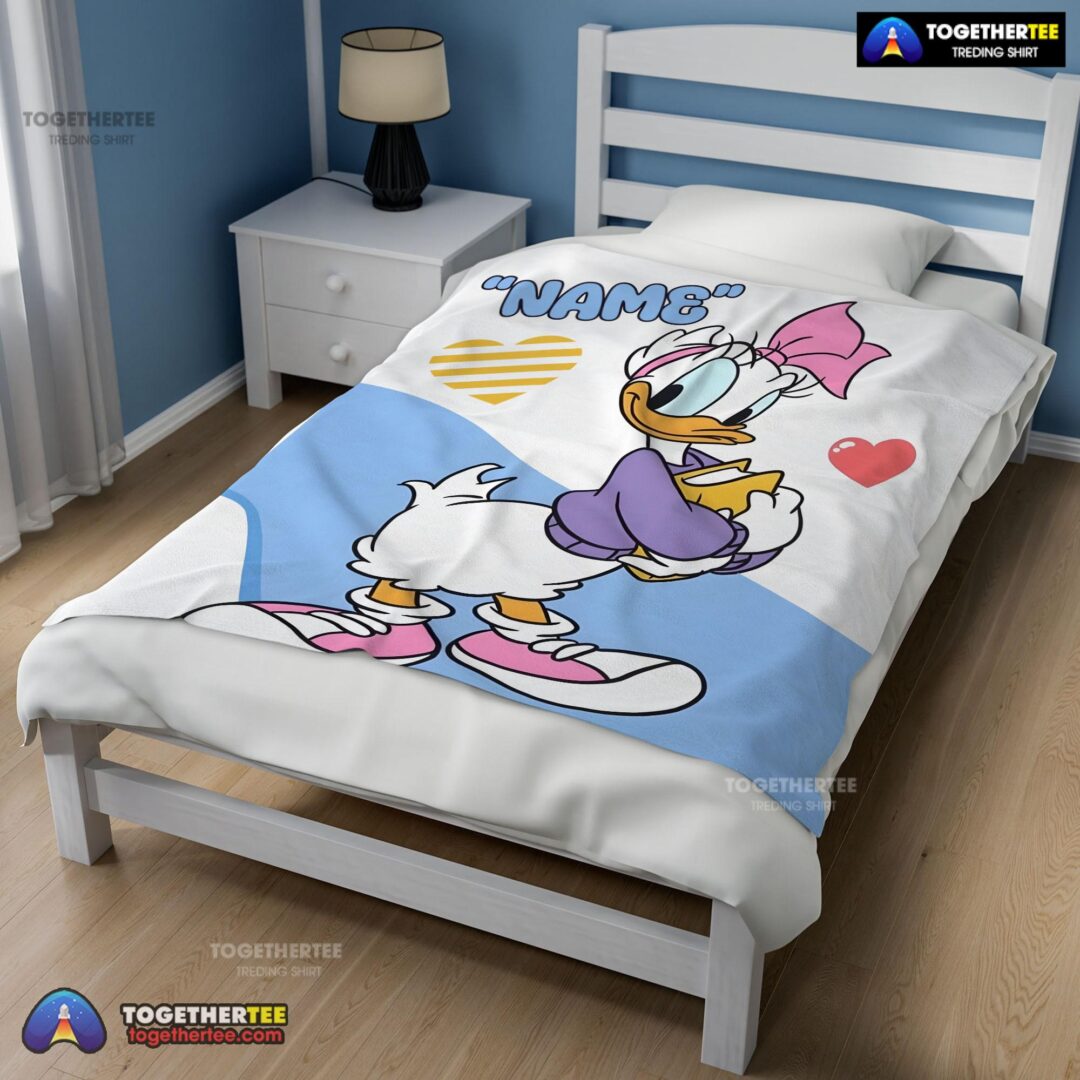Official Donald Duck Girlfriend Daisy Blanket Fleece Customized Blanket