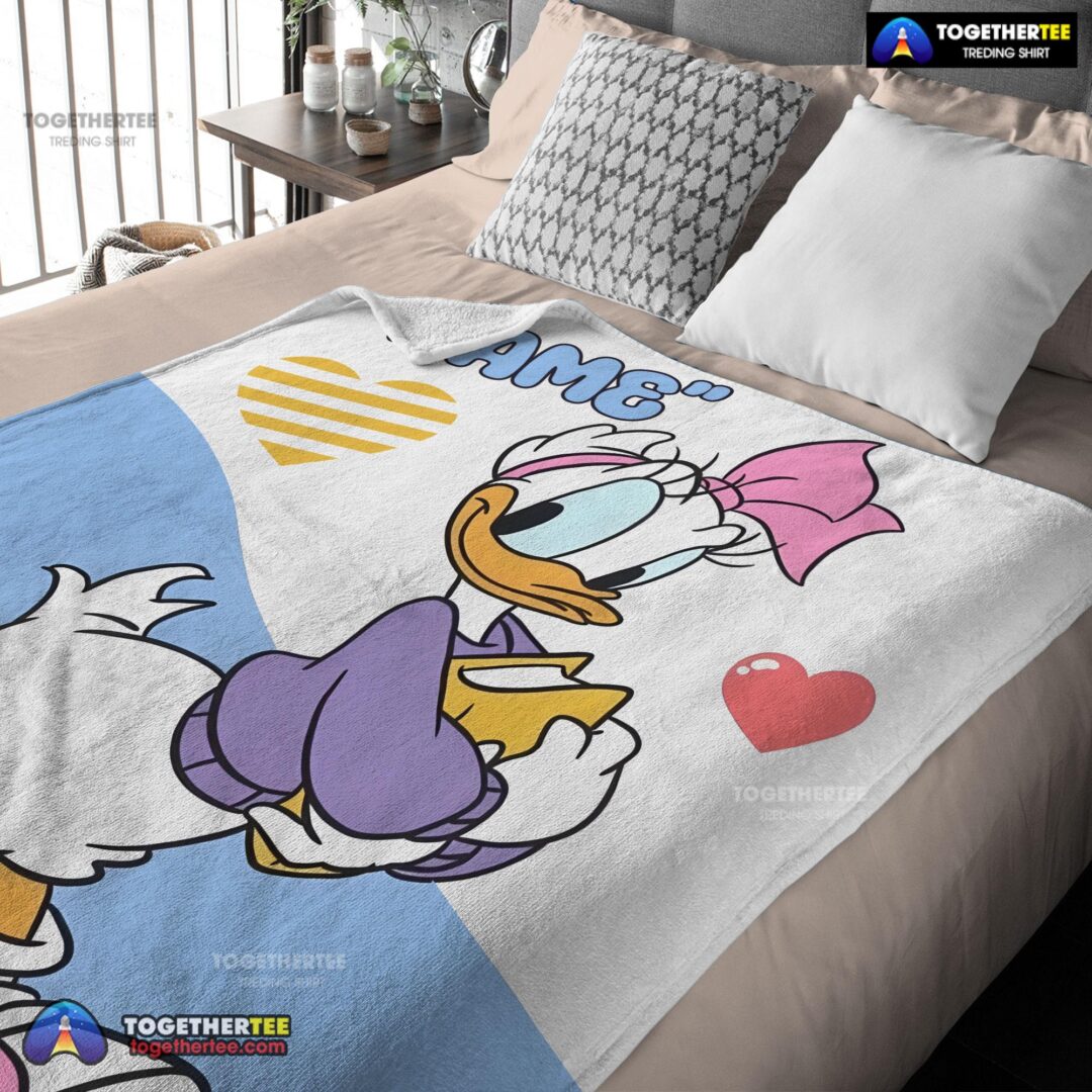 Official Donald Duck Girlfriend Daisy Blanket Fleece Customized Blanket