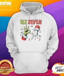 Official Funny Christmas Six Seven 67 Meme Hoodie featuring a playful design perfect for holiday festivities.