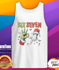 Funny Christmas Six Seven 67 meme tank top featuring festive graphics and playful design for holiday celebrations.