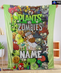 Official Game Plants Vs Zombies All Character Blanket Fleece Customized Blanket