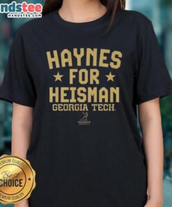 Official Georgia Tech Yellow Jackets Football Haynes King for Heisman Ladies Tee, showcasing team pride and style.