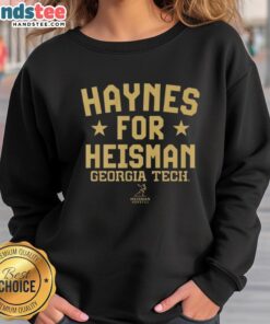 Official Georgia Tech Yellow Jackets Football Haynes King for Heisman sweatshirt featuring team colors and logo.