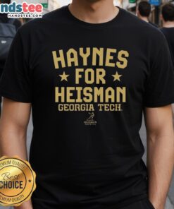 Official Georgia Tech Yellow Jackets Football Haynes King For Heisman T-Shirt showcasing team pride and support for Heisman contender.