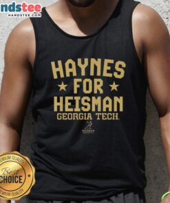 Official Georgia Tech Yellow Jackets Football tank top featuring Haynes King for Heisman graphic design.