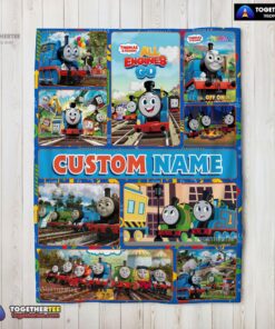 Official Good Thomas & Friends Collage Blanket Fleece Customized Blanket