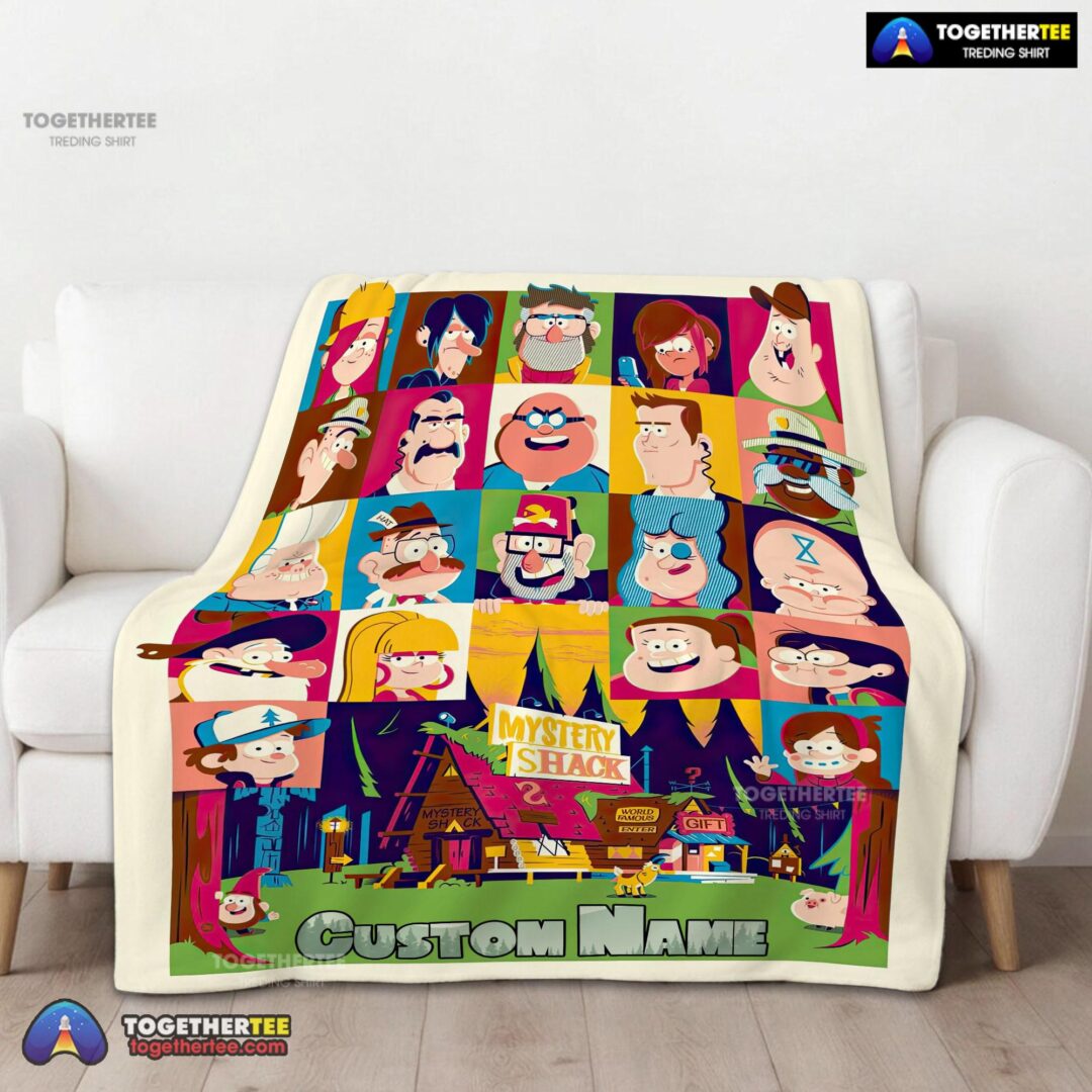 Official Gravity Falls Mystery Shack Characters Collage Blanket Fleece Customized Blanket-mk-01