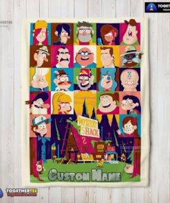 Official Gravity Falls Mystery Shack Characters Collage Blanket Fleece Customized Blanket