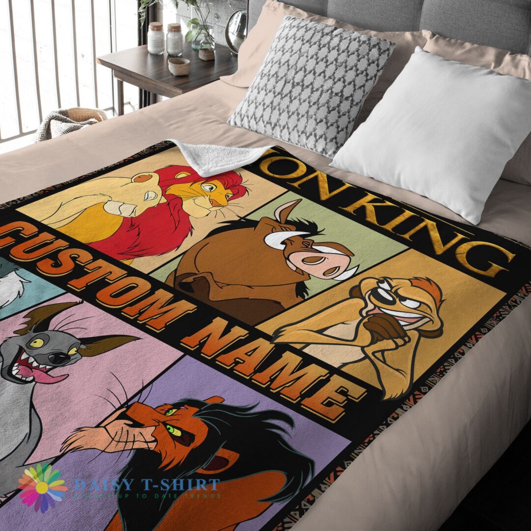 Official Happy Disney Cartoon The Lion King With All Friends Blanket Fleece Customized Blanket-mk-01 (1