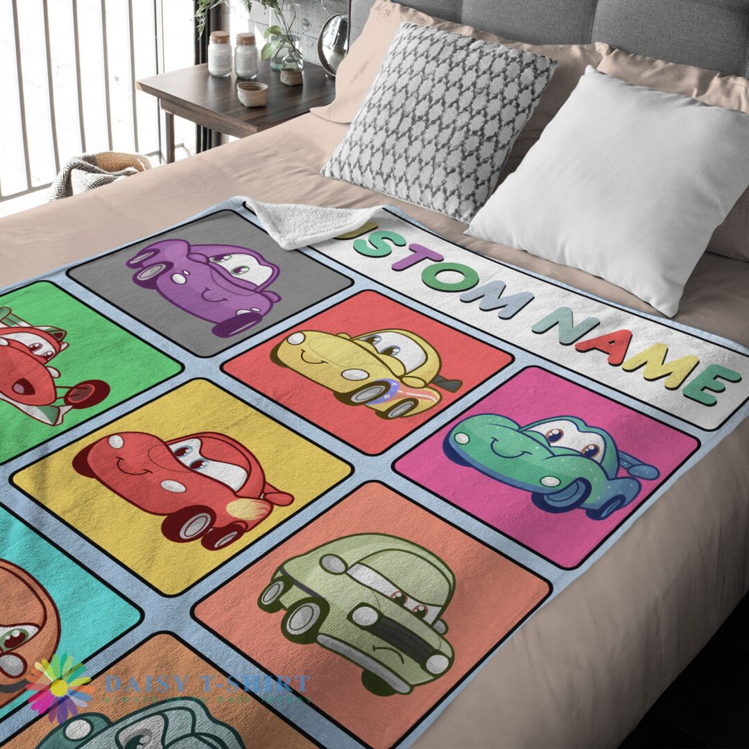 Official Hot Cute Disney Cartoon Cars With All Friends Blanket Fleece Customized Blanket-mk-01 (3)