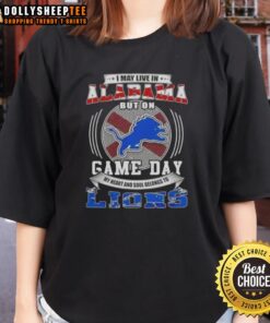 Official Detroit Lions football ladies' tee, perfect for game day, showcasing Alabama pride and team spirit.