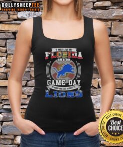 Official I May Live in Florida But On Game Day Detroit Lions Football Tank Top for passionate fans.