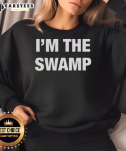 Official I'm The Swamp Sweatshirt in black, featuring a bold graphic design and comfortable fit for casual wear.