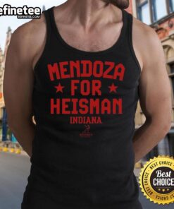 Official Indiana Hoosiers Football Fernando Mendoza for Heisman tank top featuring team logo and bold graphics.