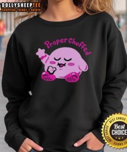 Official Kirby Proper Chuffed Sweatshirt featuring vibrant colors and a cozy design, perfect for fans of the Kirby franchise.
