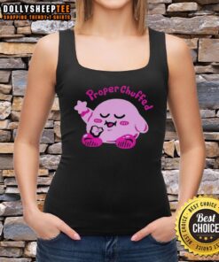 Official Kirby Proper Chuffed Tank Top featuring vibrant colors and playful design for fans of the popular video game character.