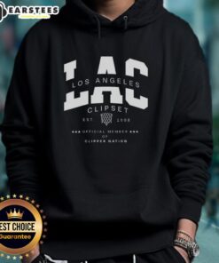 Official Los Angeles Clipset Basketball hoodie, established 1998, representing Clipper Nation with bold graphics.