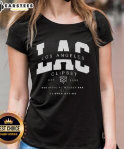 Alt Text: Official Los Angeles Clippers basketball tee for ladies, established 1998, perfect for fans of Clipper Nation.