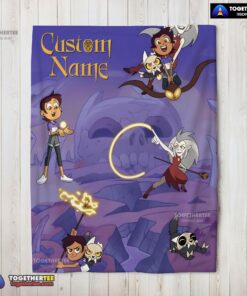 Official Luz Noceda With King And Eda Clawthorne The Owl House Blanket Fleece Customized Blanket