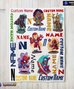 Official Marvel Chibi Heroes And Villains Blanket Fleece Customized Blanket
