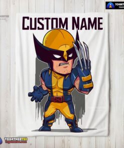 Official Marvel Chibi Wolverine Blanket Fleece Customized Blanket