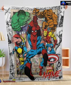 Official Marvel Comics Superhero Blanket Fleece Customized Blanket