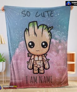 Official Marvel SuperHero Baby Groot And Friends Birthday Cute Blanket Fleece Customized Blanket