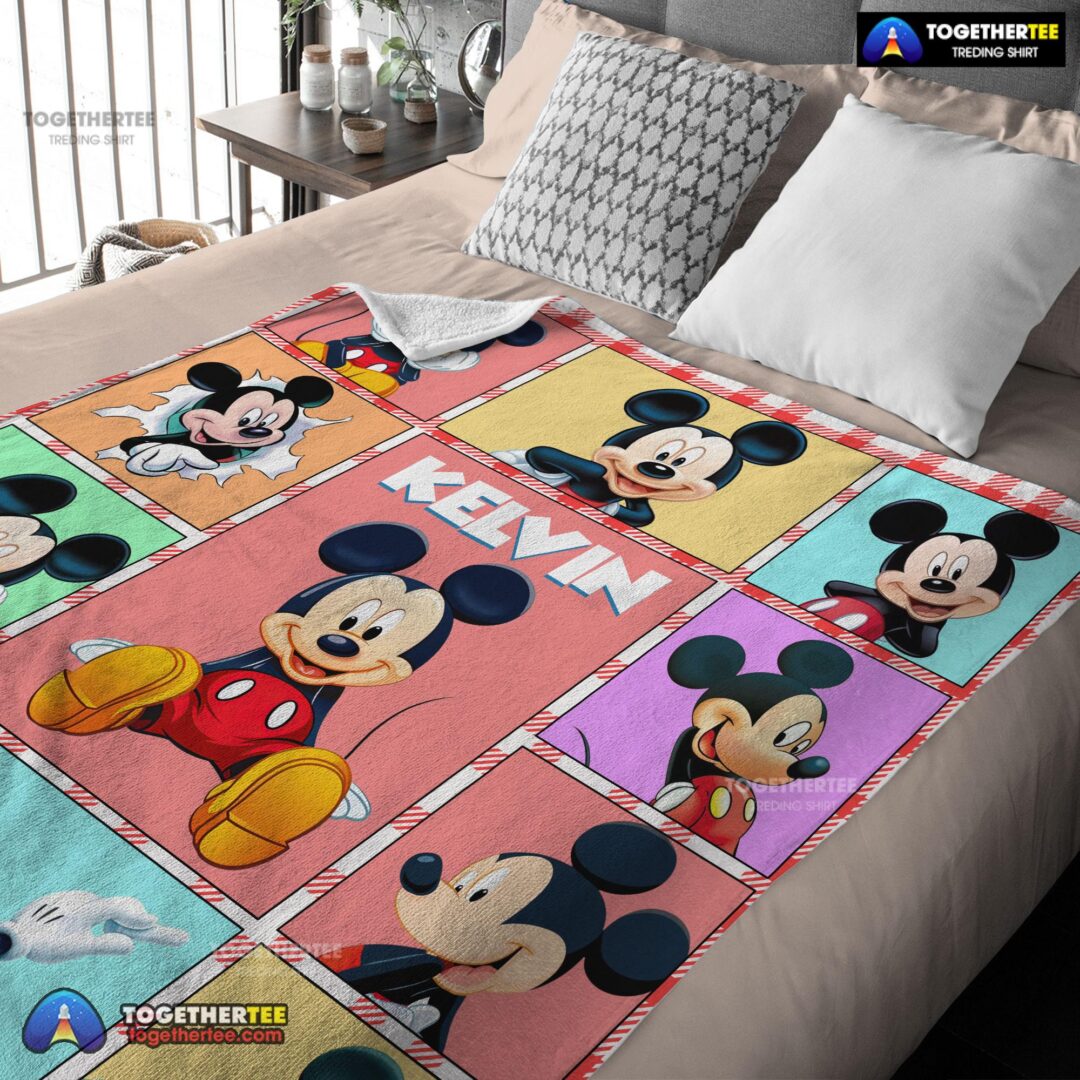 Official Mickey Mouse Collage Blanket Fleece Customized Blanket