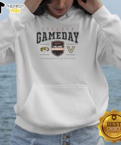 Official Missouri Tigers vs Vanderbilt Commodores 2025 College Gameday hoodie, featuring game details in Nashville, TN.