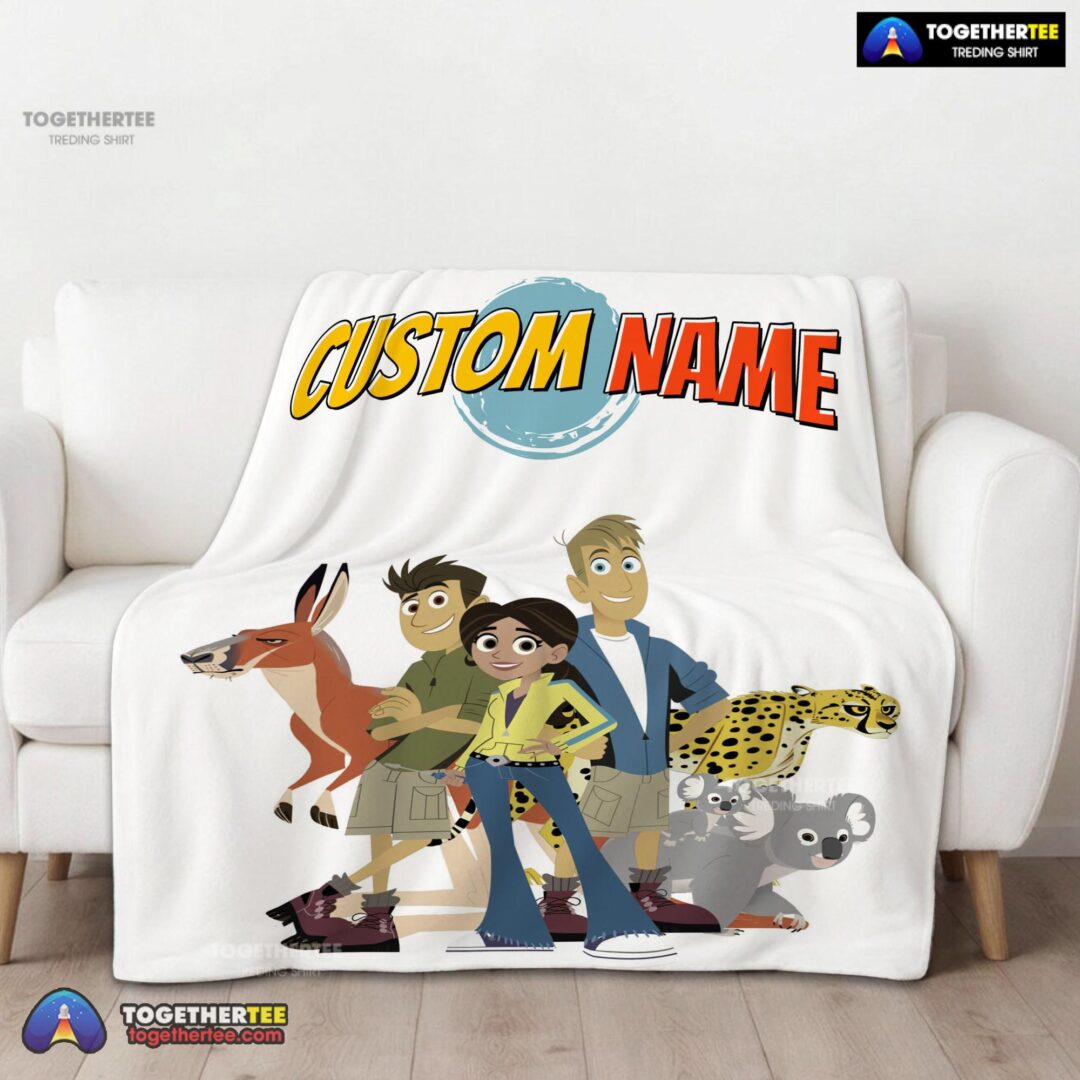 Official Nice Wild Kratts Characters Blanket Fleece Customized Blanket