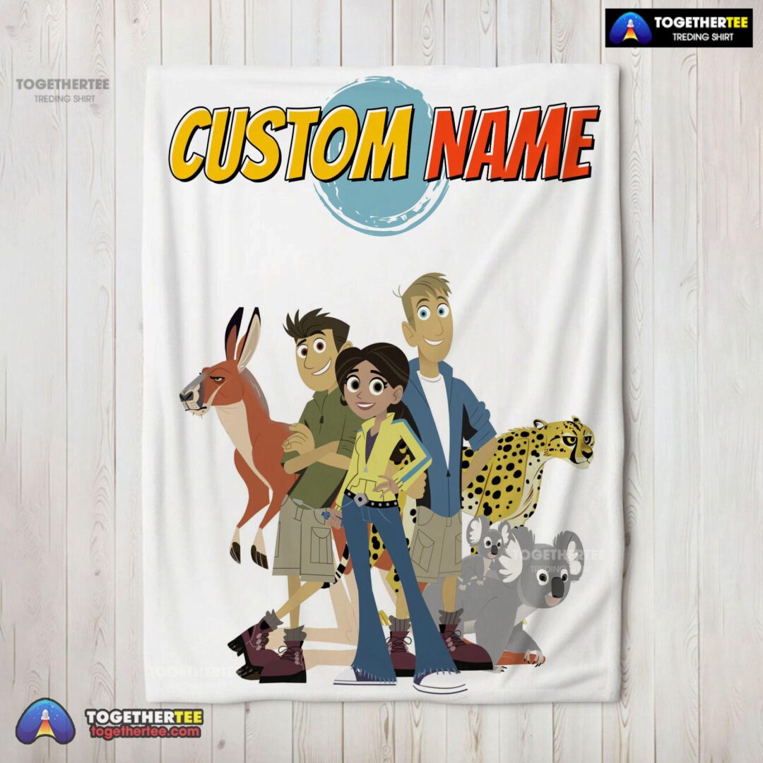 Official Nice Wild Kratts Characters Blanket Fleece Customized Blanket