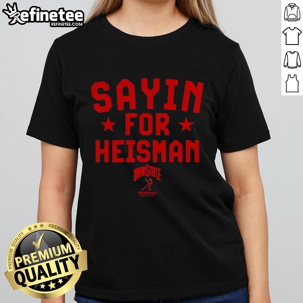 official-ohio-state-buckeyes-football-julian-sayin-for-heisman-ladies-tee Alt Text: Official Ohio State Buckeyes Football Julian Sayin For Heisman Ladies Tee featuring team colors and logo.