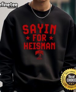 Official Ohio State Buckeyes football sweatshirt featuring Julian Sayin for Heisman design, perfect for fans.