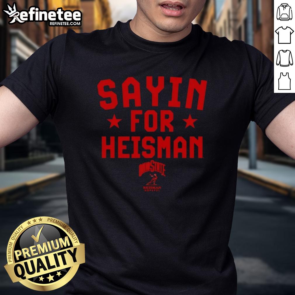 official-ohio-state-buckeyes-football-julian-sayin-for-heisman-t-shirt Alt Text: Official Ohio State Buckeyes Football Julian Sayin For Heisman T-Shirt featuring team colors and logo design.