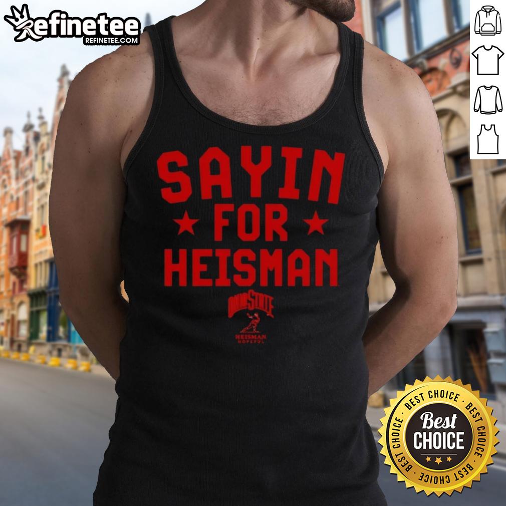 official-ohio-state-buckeyes-football-julian-sayin-for-heisman-tank-top Official Ohio State Buckeyes football tank top featuring Julian Sayin for Heisman design, perfect for fans.