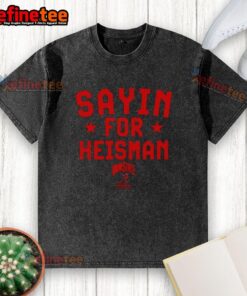 Official Ohio State Buckeyes Football Julian Sayin For Heisman washed t-shirt, perfect for fans and game day attire.