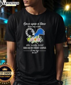 Alt Text: Official Once Upon A Time girl who loved horses and Detroit Lions T-Shirt, perfect for fans and equestrian lovers.